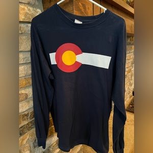 Mens long sleeved Colorado flag t-shirt